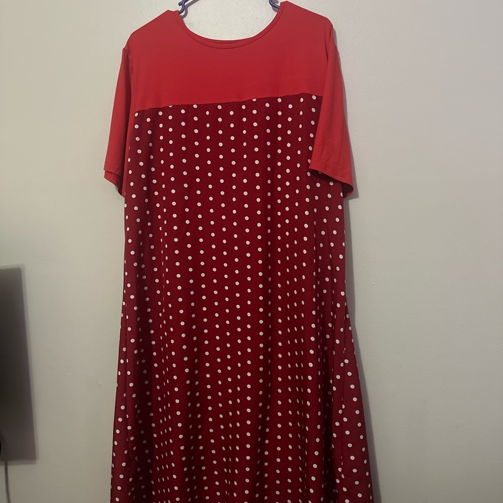 Casual Red and White Raglan Midi Dress